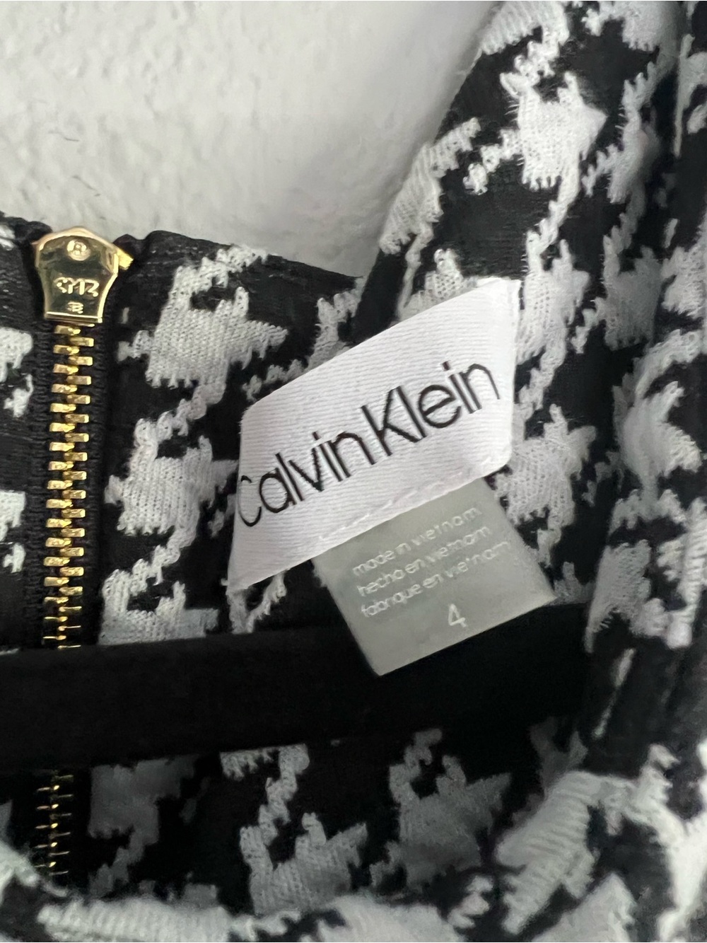 NWT Calvin Klein Houndstooth Dress, 4 - Picture 6 of 9